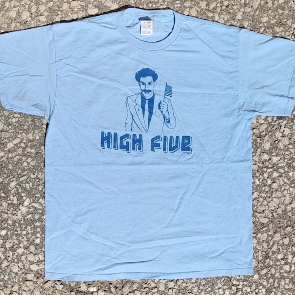 Vtg 2007 Borat Movie Promo High Five Graphic T-Shirt XL Fruit of the Loom